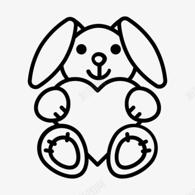 兔子爱情礼物图标图标