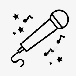 校园卡拉OK麦克风生日卡拉OK图标高清图片
