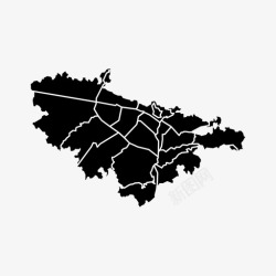 波哥大波哥大行政区城市地图图标高清图片