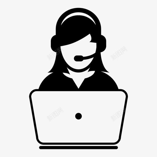 客户服务笔记本电脑在线图标svg_新图网 https://ixintu.com 在线 女性 客户服务 帮助热线 支持 支持向量图标 用户 笔记本电脑