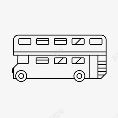 伦敦巴士双层巴士旅行图标图标
