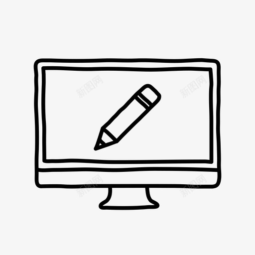桌面编辑设备手绘图标svg_新图网 https://ixintu.com 屏幕 手绘 桌面编辑 设备