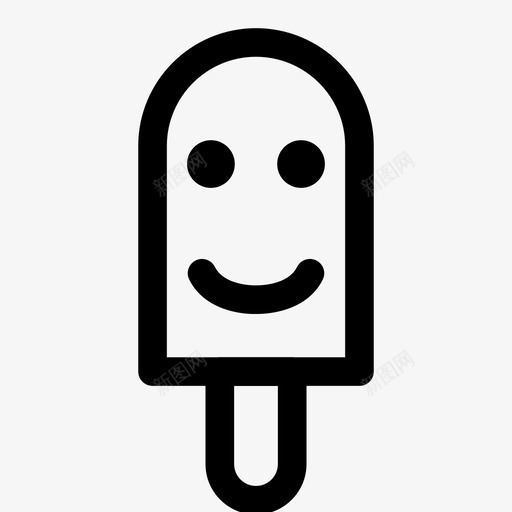 冰棒冰淇淋微笑图标svg_新图网 https://ixintu.com 冰棒 冰淇淋 冰淇淋图标 微笑