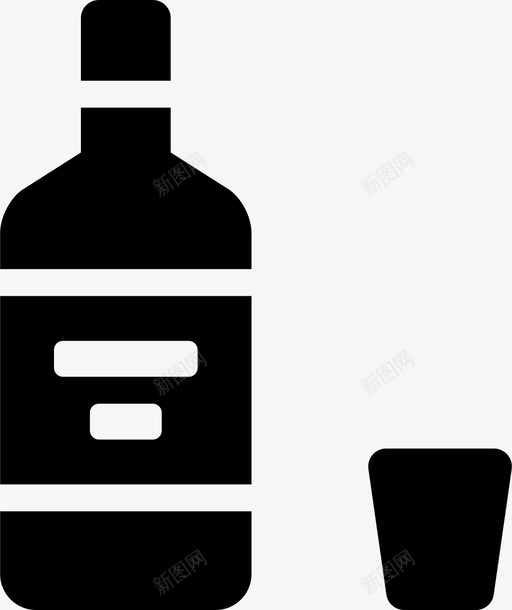 酒饮料瓶子图标svg_新图网 https://ixintu.com 烈酒 玻璃杯 瓶子 装满的饮料 酒 饮料