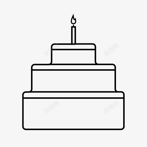 生日蛋糕蜡烛食物图标svg_新图网 https://ixintu.com 生日蛋糕 聚会 蜡烛 食物