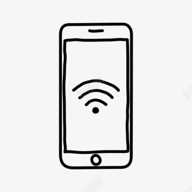 iphone无线信号设备手绘图标图标