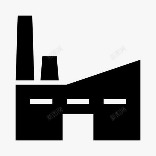 工厂建筑工业图标svg_新图网 https://ixintu.com 制造商 工业 工厂 建筑 建筑物