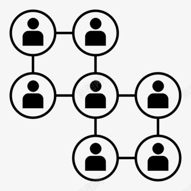 一群人熟人协会图标图标