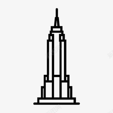 帝国大厦纽约帝国大厦美国摩天大楼图标图标