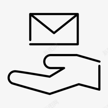 接收电子邮件手信件图标图标