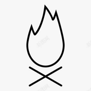 篝火野营火坑图标图标