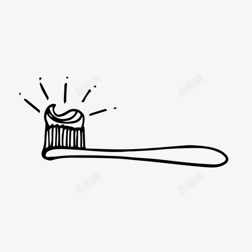 牙刷清洁卫生图标svg_新图网 https://ixintu.com 卫生 清洁 牙刷 牙医和医生涂鸦 牙膏 牙齿