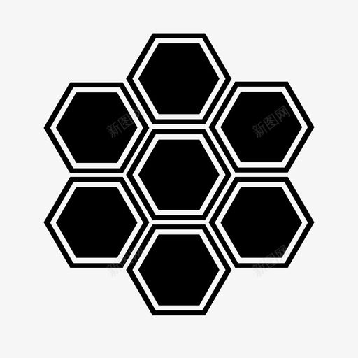 蜂巢蜜蜂六边形图标svg_新图网 https://ixintu.com 六边形 结构 蜂巢 蜜蜂 马赛克