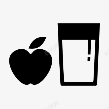 健康零食苹果饮料图标图标