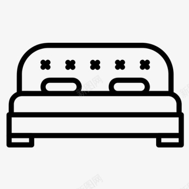 床卧室家具双人床图标图标