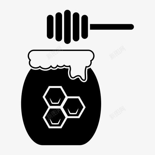蜂蜜罐食物自然图标svg_新图网 https://ixintu.com 自然 蜂蜜罐 锅 食物