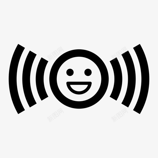 无线幸福免费wifi快乐图标svg_新图网 https://ixintu.com wifi wifi无线新概念 免费wifi 微笑 快乐 无线幸福 笑脸