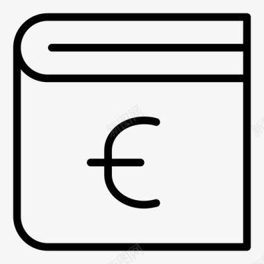 钱包现金欧元图标图标