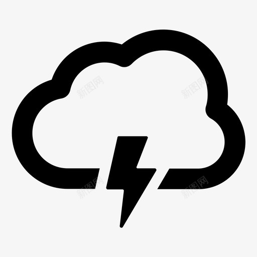 云风暴闪电预报图标svg_新图网 https://ixintu.com 云风暴 天气 闪电 预报