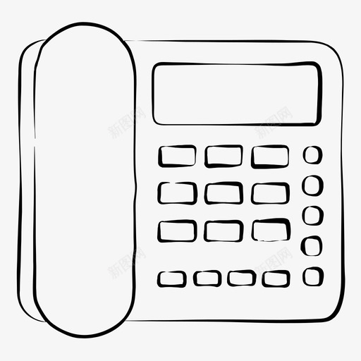 电话手绘座机图标svg_新图网 https://ixintu.com 办公电话 媒体手绘 座机 手绘 手绘电话机 电话