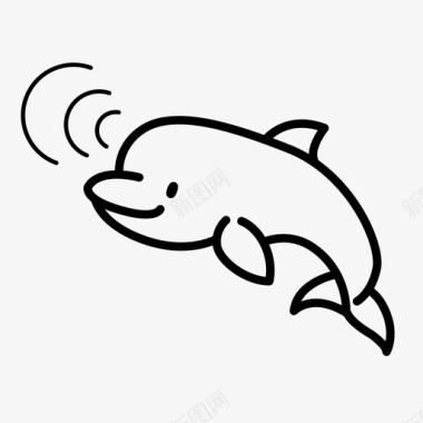 海豚动物交流图标图标