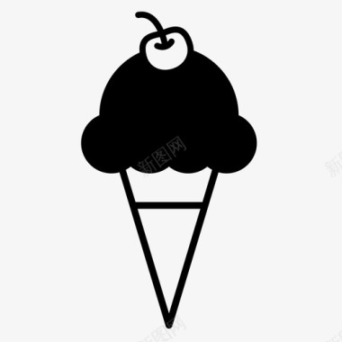 冰淇淋筒甜点食物图标图标