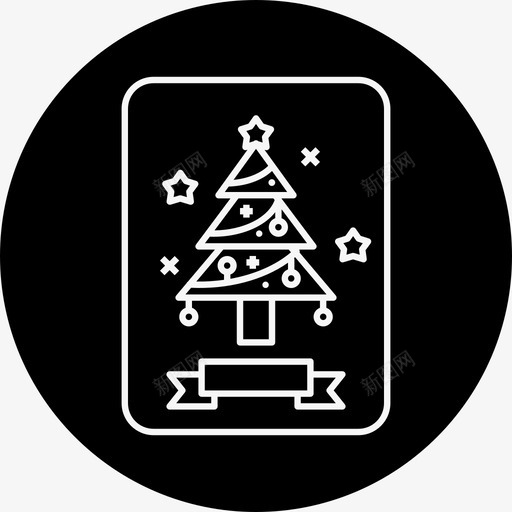 贺卡圣诞问候图标svg_新图网 https://ixintu.com 2017年新年圆差 圣诞 圣诞树 松树 贺卡 问候