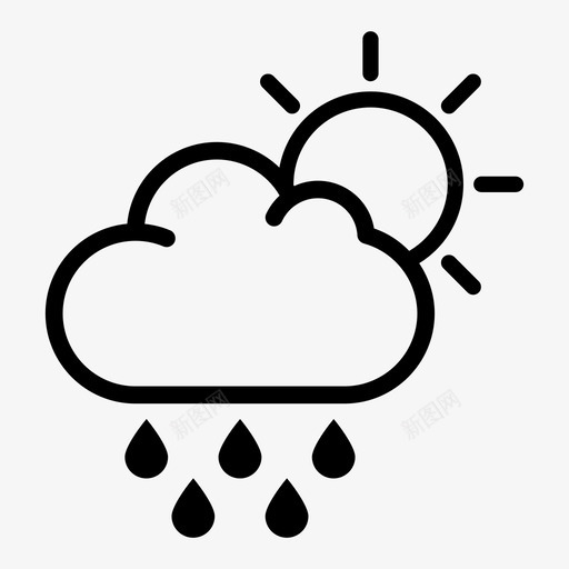 雨倾盆大雨天气预报图标svg_新图网 https://ixintu.com 下雨 倾盆大雨 天气 天气预报 太阳 雨
