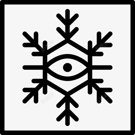 雪花抽象眼睛图标svg_新图网 https://ixintu.com 几何 多边形 抽象 抽象几何形状 眼睛 雪花