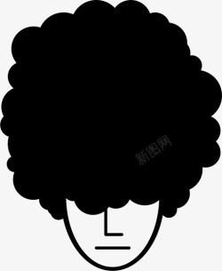 非洲式发型大头发非洲式卷曲图标高清图片