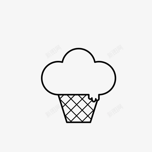 冰淇淋蛋卷杯子图标svg_新图网 https://ixintu.com 冰淇淋 杯子 甜点 蛋卷