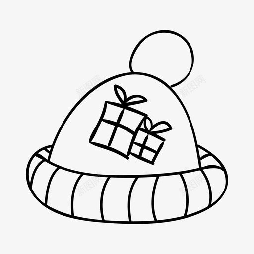 小熊装饰礼物图标svg_新图网 https://ixintu.com 小熊 温暖的帽子 温暖的衣服 礼物 节日 装饰