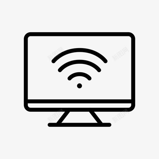 桌面wifi设备免费wifi图标svg_新图网 https://ixintu.com 免费wifi 屏幕 桌面wifi 设备