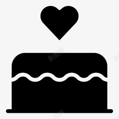 甜蜜的爱情蛋糕心图标图标