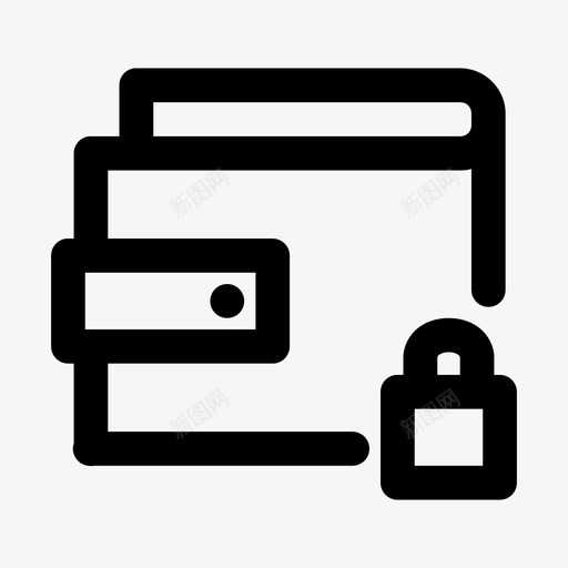 锁钱包钱挂锁图标svg_新图网 https://ixintu.com 安全 挂锁 钱 钱包粗体 锁钱包