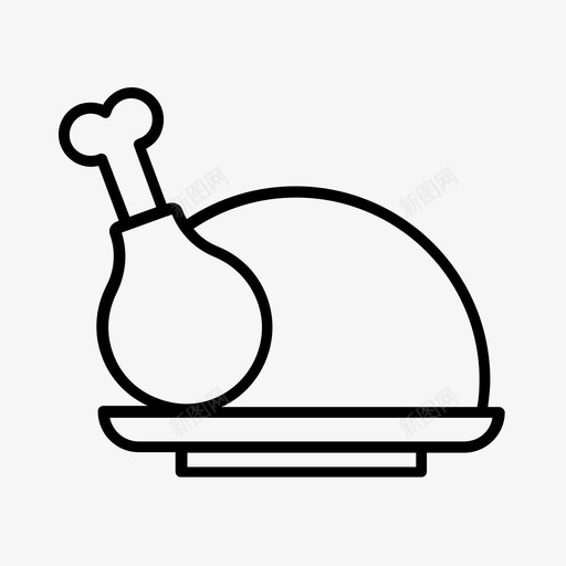 鸡肉烤鸡食物图标svg_新图网 https://ixintu.com 烤鸡 食物 鸡肉