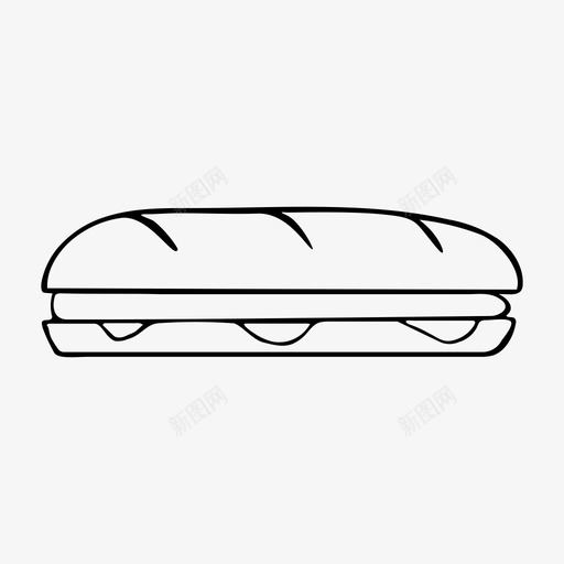 三明治熟食食物图标svg_新图网 https://ixintu.com 三明治 午餐 熟食 素描 食物