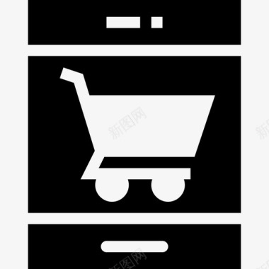 移动购物购物篮在线商店图标图标