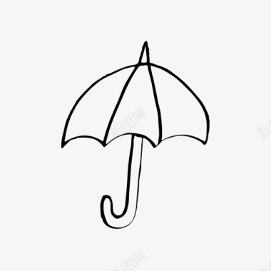 伞手绘插图图标图标