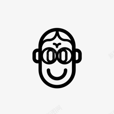 表情快乐眼镜聪明情感图标图标