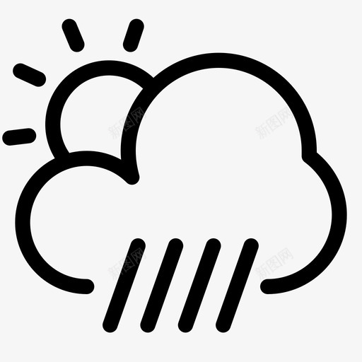 雨天气天气预报图标svg_新图网 https://ixintu.com 天气 天气预报 雨