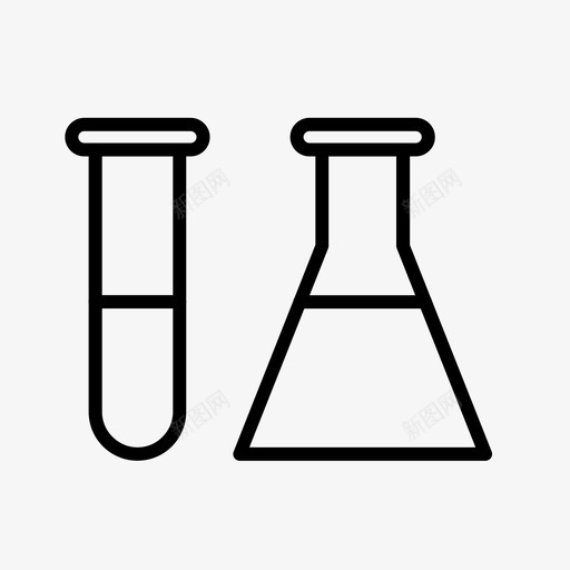 化学装置锥形烧瓶试管图标svg_新图网 https://ixintu.com 化学装置 试管 锥形烧瓶