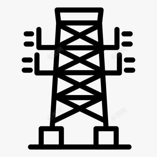 电塔电柱电图标svg_新图网 https://ixintu.com 电 电压 电塔 电柱 高压