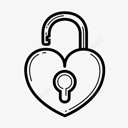 情人节爱的钥匙打开的心图标svg_新图网 https://ixintu.com 情人节 打开的心 爱的钥匙 锁