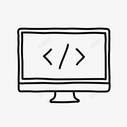 桌面编码代码设备图标svg_新图网 https://ixintu.com 代码 屏幕 手绘 桌面编码 设备