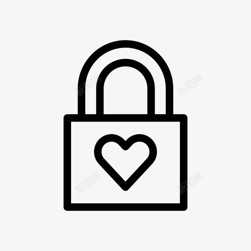 心锁锁爱图标svg_新图网 https://ixintu.com 保护 心锁 情人节 爱 爱的心 锁