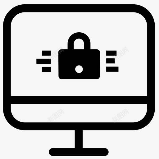 锁计算机锁屏图标svg_新图网 https://ixintu.com 受保护 密码 计算机 锁 锁屏