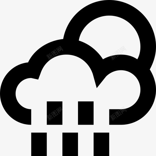 雨云雨气候图标svg_新图网 https://ixintu.com 云 天气 线要素集图标 雨 雨气候