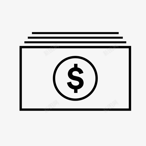 货币票据现金图标svg_新图网 https://ixintu.com 支付 现金 票据 美元组合 货币 银行和金融