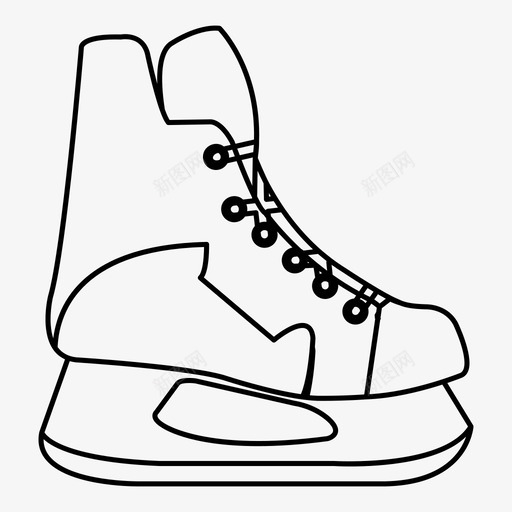 溜冰鞋曲棍球运动图标svg_新图网 https://ixintu.com 曲棍球 溜冰鞋 运动